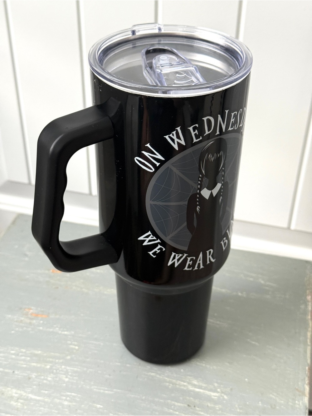 On Wednesdays We Wear Black Steel Tumbler 40oz - Picture 2 of 7